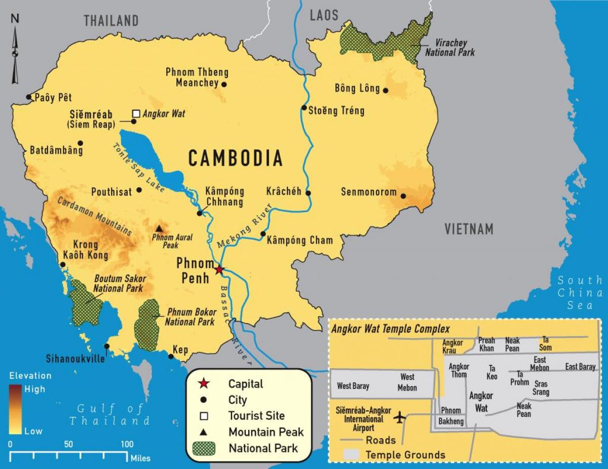 吴哥地图柬埔寨